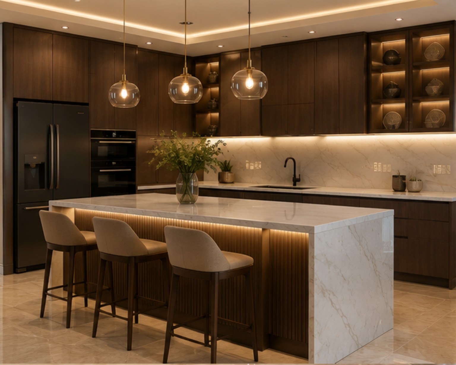 WUUL PALACE Modern Dark Wood Kitchen