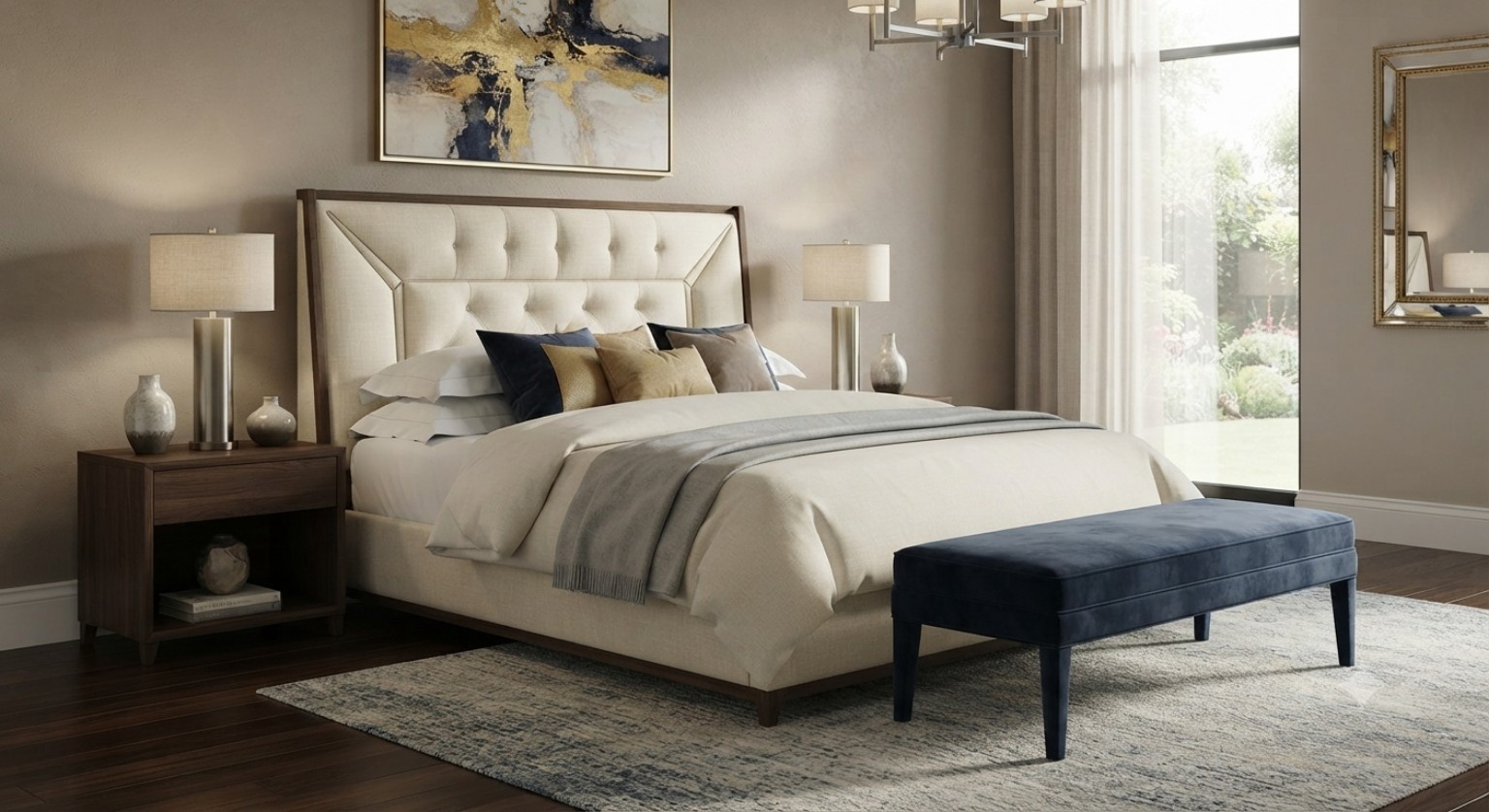 WUUL PALACE Upholstered Bed with Wood Frame